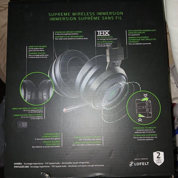 Razer Nari Ultimate Wireless Gaming Headset with Mic and Haptic Technology - Picture 12 of 13